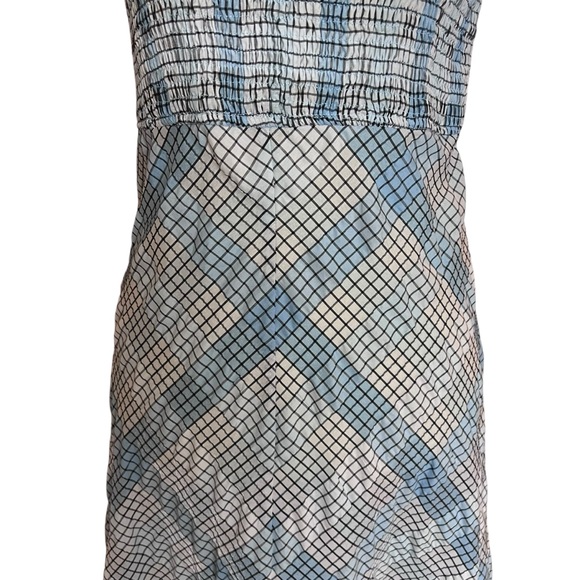 Ganni Blue Plaid Seersucker Long Dress Size S (EU 36 or U.S. 4) - Picture 5 of 16